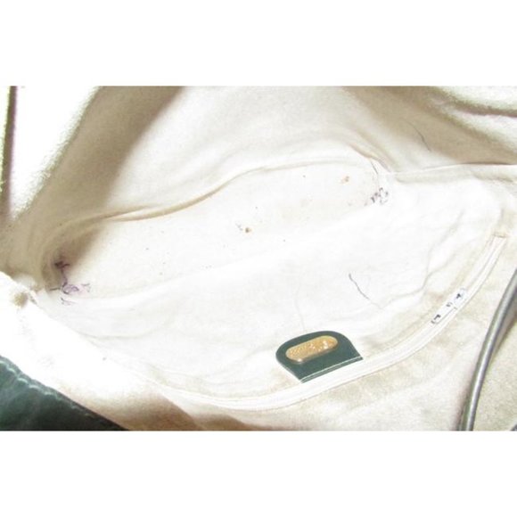 Gucci Britt Forest Green Gold Leather Shoulder Bag Bucket Style Satchel - Picture 3 of 11